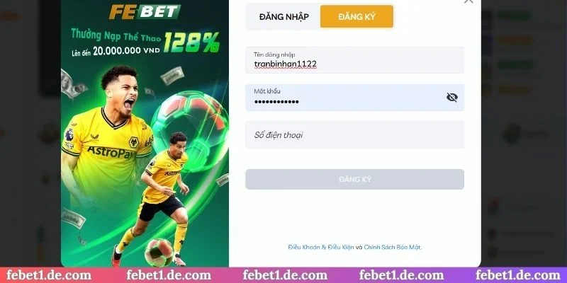 Cách đăng ký Febet chuẩn chỉnh nhất